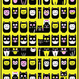 Elegant Textured Kitty Illustration(Black)