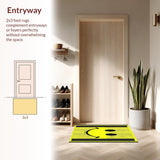 Ultra Soft Area Rug, Non Slip, Stain Resistant, Washable Area Rugs for Living Room, Bedroom, Elegant Monochrome Patterned Rug(Yellow)