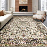Ultra Soft Area Rug, Non Slip, Stain Resistant, Washable Area Rugs for Living Room, Bedroom, Washable Low Pile Kitchen Accent Rug(Beige)