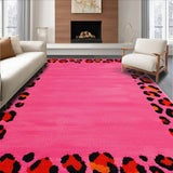 Ultra Soft Area Rug, Non Slip, Stain Resistant, Washable Area Rugs for Living Room, Bedroom, Eclectic Pink Animal Graphics(Pink)