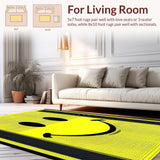 Ultra Soft Area Rug, Non Slip, Stain Resistant, Washable Area Rugs for Living Room, Bedroom, Elegant Monochrome Patterned Rug(Yellow)