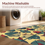 Ultra Soft Area Rug, Non Slip, Stain Resistant, Washable Area Rugs for Living Room, Bedroom, Modern Vibrant Fishing Bathmat for Kids Room(Gold)