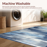 Ultra Soft Area Rug, Non Slip, Stain Resistant, Washable Area Rugs for Living Room, Bedroom, Lively Watercolor Splash Pattern(Blue)