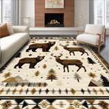 Ultra Soft Area Rug, Non Slip, Stain Resistant, Washable Area Rugs for Living Room, Bedroom, Western-Themed Cozy Aesthetic(Beige)