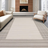 Ultra Soft Area Rug, Non Slip, Stain Resistant, Washable Area Rugs for Living Room, Bedroom, Sophisticated Beige Trellis Art(Gray)