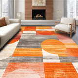 Ultra Soft Area Rug, Non Slip, Stain Resistant, Washable Area Rugs for Living Room, Bedroom, Striking Warm Abstract Pattern(Orange)