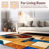 Ultra Soft Area Rug, Non Slip, Stain Resistant, Washable Area Rugs for Living Room, Bedroom, Contemporary Musical Notes Design(Brown)