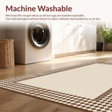 Ultra Soft Area Rug, Non Slip, Stain Resistant, Washable Area Rugs for Living Room, Bedroom, Artful Abstract Brown and Beige Blend(Beige)