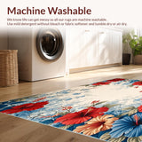 Ultra Soft Area Rug, Non Slip, Stain Resistant, Washable Area Rugs for Living Room, Bedroom, Botanical Garden Fade Resistant Area With Textured Floral(Beige)
