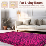 Ultra Soft Area Rug, Non Slip, Stain Resistant, Washable Area Rugs for Living Room, Bedroom, Striking Contemporary Animal Print(Pink)