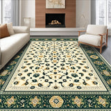 Ultra Soft Area Rug, Non Slip, Stain Resistant, Washable Area Rugs for Living Room, Bedroom, Modern Style Tribal Beige with Ornate Floral Motifs(Beige)