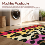Ultra Soft Area Rug, Non Slip, Stain Resistant, Washable Area Rugs for Living Room, Bedroom, Wild Animal Pattern Living Room Statement Carpet(Black)
