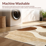 Ultra Soft Area Rug, Non Slip, Stain Resistant, Washable Area Rugs for Living Room, Bedroom, Rustic Warm Neutral Motifs(Beige)