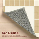 Minimalist Beige Checkered Modern Geometric Area(Beige)