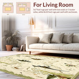 Beige Dinosaur Themed Educational Area with Vintage World Map Motif(Beige)