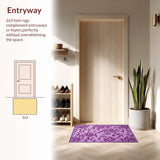 Ultra Soft Area Rug, Non Slip, Stain Resistant, Washable Area Rugs for Living Room, Bedroom, Enchanting Floral Embrace Design(Purple)