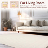 Ultra Soft Area Rug, Non Slip, Stain Resistant, Washable Area Rugs for Living Room, Bedroom, Unique Creamy Patterned Appeal(Ivory)