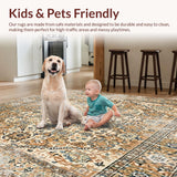 Ultra Soft Area Rug, Non Slip, Stain Resistant, Washable Area Rugs for Living Room, Bedroom, Rustic Brown Beige Accent Non Slip Kitchen Runner(Beige)