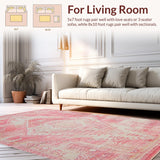 Ultra Soft Area Rug, Non Slip, Stain Resistant, Washable Area Rugs for Living Room, Bedroom, Playful Whimsical Diamond Design(Pink)