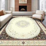 Artistic Round Showcasing a Detailed Border and Dot Cluster Center(Beige)