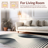 Ultra Soft Area Rug, Non Slip, Stain Resistant, Washable Area Rugs for Living Room, Bedroom, Abstract Wavy Stripes Carpet With Contemporary Artistic Expression(Gray)