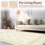 Vintage Geometric Area with Elegant Cream and Beige(Beige)
