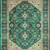 Luxurious Vibrant Floral Design(Green)