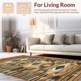 Ultra Soft Area Rug, Non Slip, Stain Resistant, Washable Area Rugs for Living Room, Bedroom, Contemporary Faux Fur Wildlife Print(Brown)