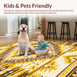 Ultra Soft Area Rug, Non Slip, Stain Resistant, Washable Area Rugs for Living Room, Bedroom, Contemporary Southwestern Print Style(Yellow)