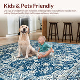 Trendy Geometric Trellis with Neutral Palette(Blue)