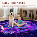 Ultra Soft Area Rug, Non Slip, Stain Resistant, Washable Area Rugs for Living Room, Bedroom, Striking Playful Nebula Theme(Purple)