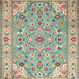 Ultra Soft Area Rug, Non Slip, Stain Resistant, Washable Area Rugs for Living Room, Bedroom, Artful Eclectic Geometric Pattern(Blue)