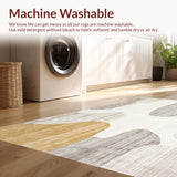 Ultra Soft Area Rug, Non Slip, Stain Resistant, Washable Area Rugs for Living Room, Bedroom, Boho Chic Area Abstract Beige and Cream Color Fusion(Beige)