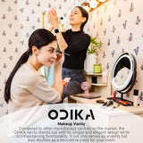 ODIKA MCM 梳妆台带储物和 LED 镜子
