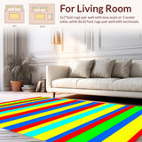 Ultra Soft Area Rug, Non Slip, Stain Resistant, Washable Area Rugs for Living Room, Bedroom, Lively Modern Color Splash Motif(Red)