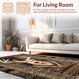 Ultra Soft Area Rug, Non Slip, Stain Resistant, Washable Area Rugs for Living Room, Bedroom, Nature-Inspired Warmth and Comfort(Brown)