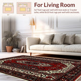 Ultra Soft Area Rug, Non Slip, Stain Resistant, Washable Area Rugs for Living Room, Bedroom, Rustic Wildlife Black Living Room Area Rug(Red)