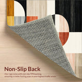 Modern Abstract Geometric Circles Warm Colors Area Beige Black(Gray)