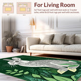 Ultra Soft Area Rug, Non Slip, Stain Resistant, Washable Area Rugs for Living Room, Bedroom, Sophisticated Nature-Themed Aesthetic(Gray)