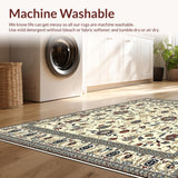 Ultra Soft Area Rug, Non Slip, Stain Resistant, Washable Area Rugs for Living Room, Bedroom, Boho Bathroom for Toilet(Ivory)