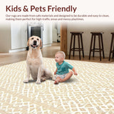Ultra Soft Area Rug, Non Slip, Stain Resistant, Washable Area Rugs for Living Room, Bedroom, Stylish Padded Crawling – Non Slip & Water Resistant Play(Beige)