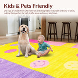 Ultra Soft Area Rug, Non Slip, Stain Resistant, Washable Area Rugs for Living Room, Bedroom, Vibrant Rainbow Notebook Aesthetic(Yellow)