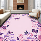 Ultra Soft Area Rug, Non Slip, Stain Resistant, Washable Area Rugs for Living Room, Bedroom, Vibrant Floral Nature Inspiration(Pink)