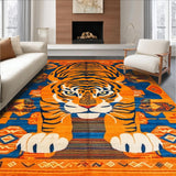 Ultra Soft Area Rug, Non Slip, Stain Resistant, Washable Area Rugs for Living Room, Bedroom, Artistic Vibrant Colorful Tiger Design(Orange)