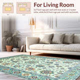 Ultra Soft Area Rug, Non Slip, Stain Resistant, Washable Area Rugs for Living Room, Bedroom, Soft Colorful Eclectic Arrangement(Ivory)