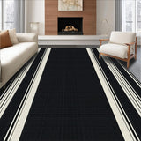 Elegant Modern Monochrome Stripes(Black)