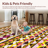 Ultra Soft Area Rug, Non Slip, Stain Resistant, Washable Area Rugs for Living Room, Bedroom, Delightful Cheerful Welcome Style(Brown)