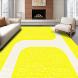 Ultra Soft Area Rug, Non Slip, Stain Resistant, Washable Area Rugs for Living Room, Bedroom, Contemporary Soft Shape Design(Yellow)