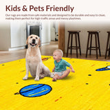 Ultra Soft Area Rug, Non Slip, Stain Resistant, Washable Area Rugs for Living Room, Bedroom, Astronaut Adventure Dynamic Aesthetic(Yellow)