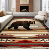 Ultra Soft Area Rug, Non Slip, Stain Resistant, Washable Area Rugs for Living Room, Bedroom, Chic Nature-Inspired Graphic(Brown)